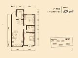 金地逸景_2室2厅1卫 建面89平米