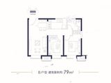 金辉优步湖畔_2室2厅1卫 建面79平米