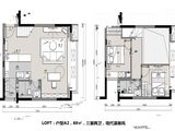 电建地产洺悦府_LOFTA2户型图 建面68平米