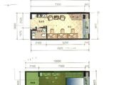 蓝光水岸公园_1室2厅1卫 建面36平米