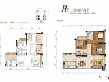 香槟城公园1号_3室2厅2卫 建面91平米