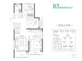 荣盛花语水岸_3室2厅1卫 建面89平米