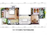 悦珑庄墅公馆_（推）B1#-B9#四层B1户型平面图全景图 建面280平米