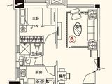 恒大中央广场_1室2厅1卫 建面66平米