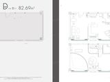 青扬港厦_D户型 建面82平米