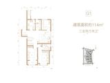 城发投时代中心_3室2厅2卫 建面114平米